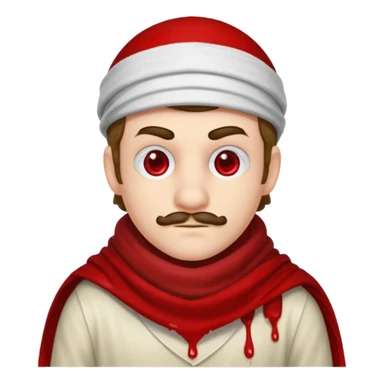 mario blood scarf on his face sticker