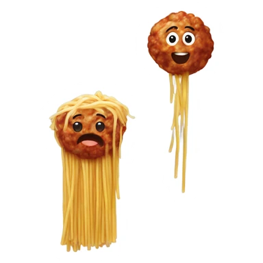 Spaghetti and a smiling meatball sticker