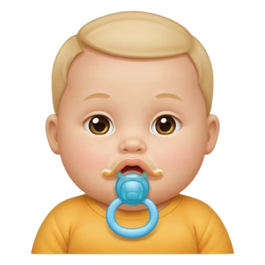 baby with pacifier in mouth sticker