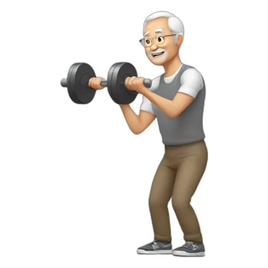grandfather lifting weight sticker