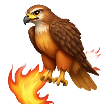 Hawk with flames of fire sticker