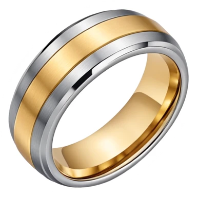 Two tone Tungsten silver and gold metal ring sticker
