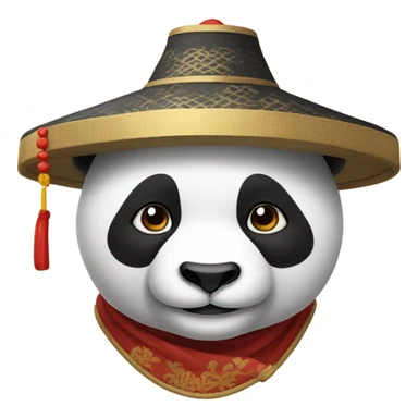 Panda with chinese hat sticker