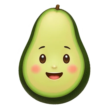 cute avocado with a face sticker