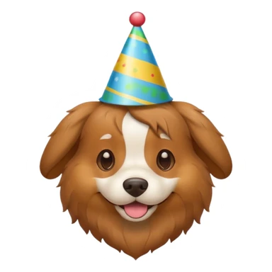 Dog wearing party hat sticker