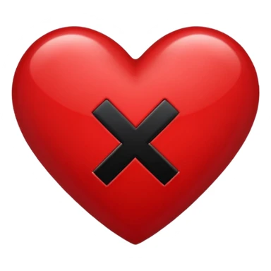 emo heart with a black X mark sticker