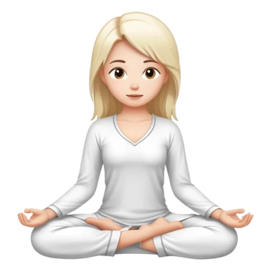 girl does yoga sitting in white atlas pajamas sticker