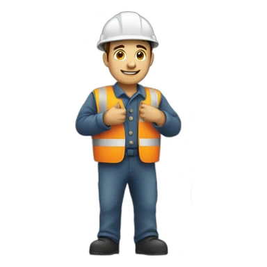 worker standing by a gas pipe sticker