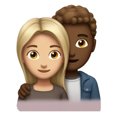 Hug cuple withe skin Brown hair sticker