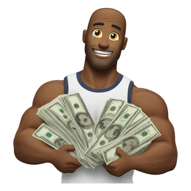 set of arms fanning out a bunch of money (as a flex) sticker