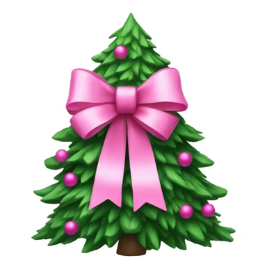 christmas tree with pink bows sticker