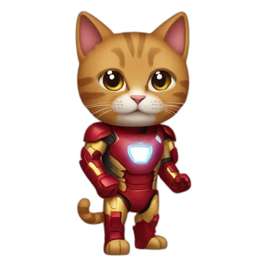 cat in a ironman costume sticker
