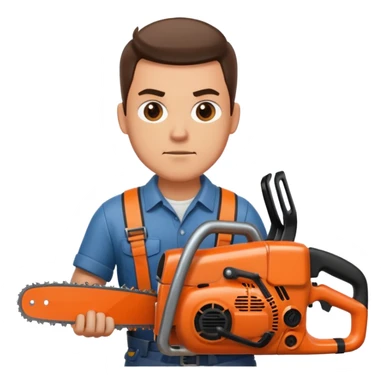 man with a chainsaw sticker