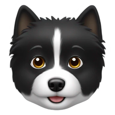 Black Little White spitz head sticker