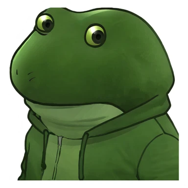 Doy wearing a hoodie sticker