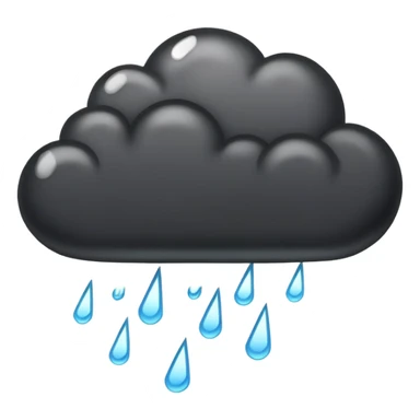 Black cloud with rain and lightning  sticker