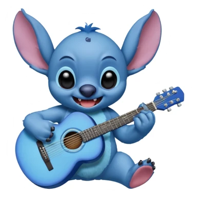 Stitch and guitar sticker