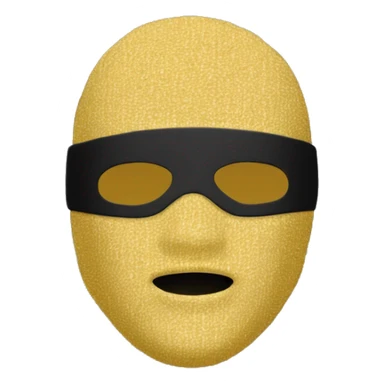 Sticker, a man wearing a black T-shirt and a black balaclava mask and a gold chain on his chest surrounded by a white outline, on a transparent background." sticker