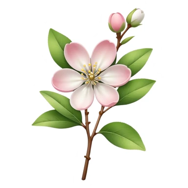 single Apple blossom, straight stem sticker
