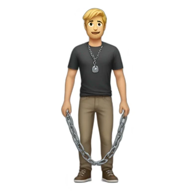 Man standing on a chain sticker