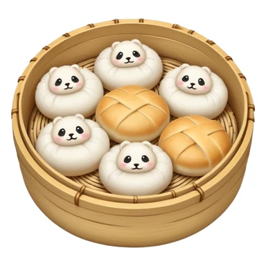 bao buns in bamboo steamer sticker