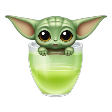 Baby yoda drink glass wine sticker