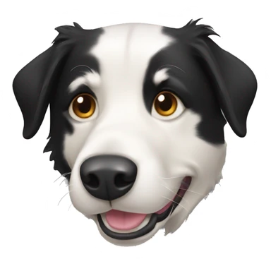All black lab border collie dog sticker