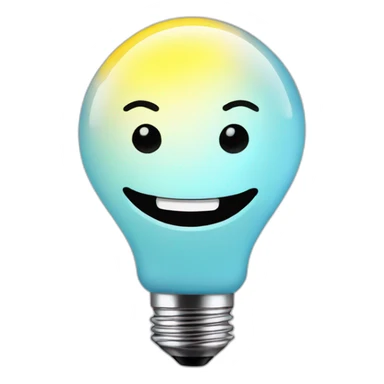 cute lightbulb with smile sticker