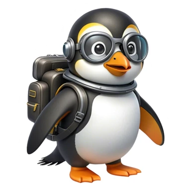Penguin with jetpack and aviator glasses sticker