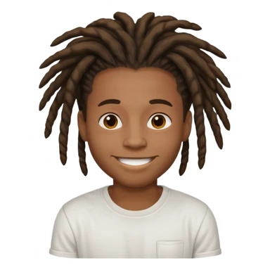 a black boy with a dreadlocks and a white t shirt sticker
