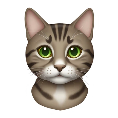 Brown/ Grey tabby cat with green eyes sticker