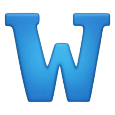 W letter blue sticker