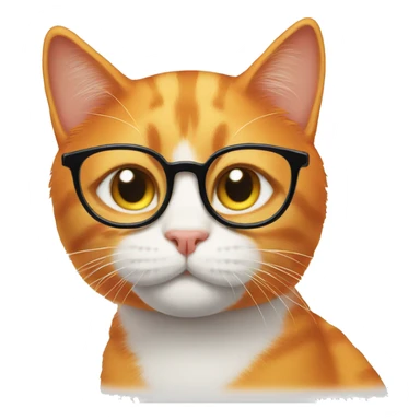 A orange cat with spectacles  sticker