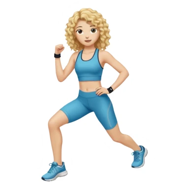 long hair curly blond haired girl DOING EXERCISE sticker