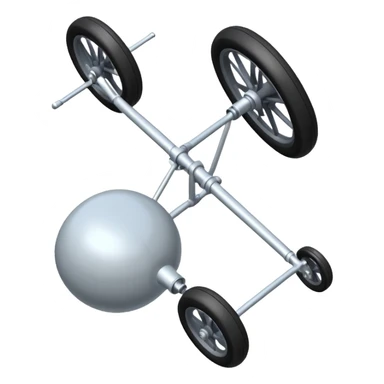 The aircraft's landing gear is one inflated, plump wheel with a strut, black in color, cartoon-style, isometric sticker