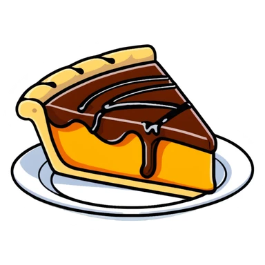 piece of pie drizzled in chocolate sticker