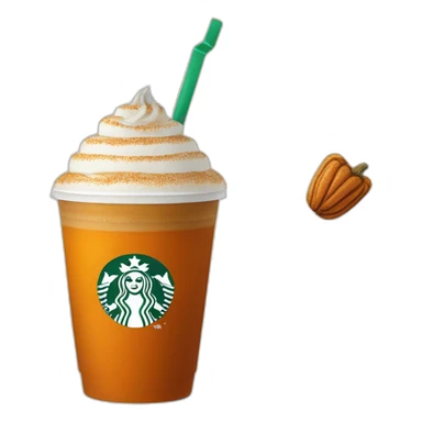 Pumpkin spice latte in a Starbucks cup sticker