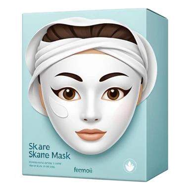 a beauty product box of skincare white mask pack sticker