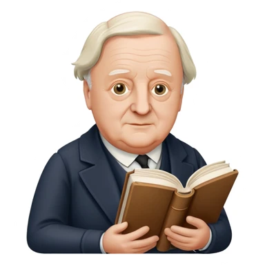 Sir John Betjeman holding a book sticker