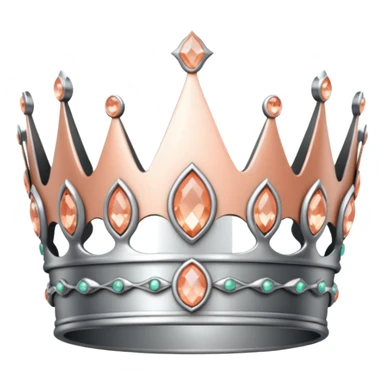 silver feminine crown with peach colored stones sticker