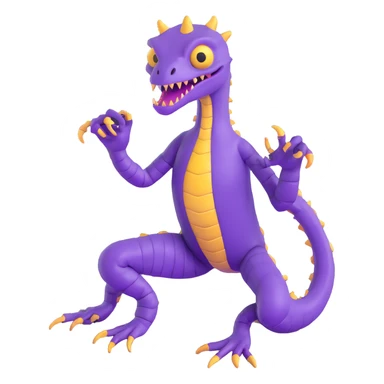 purple reptilian monster with multiple limbs like in Monsters Inc sticker