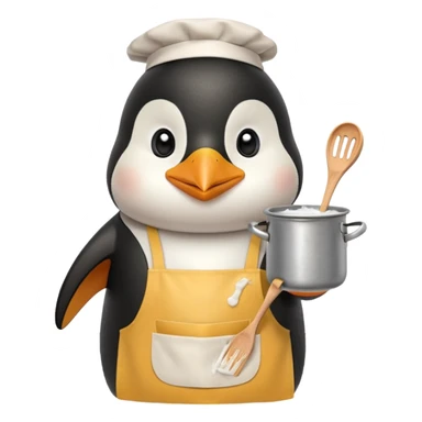 Penguin cooking Pasta  sticker
