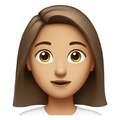 A girl with brown eyes and brown hair. A really clean girl sticker