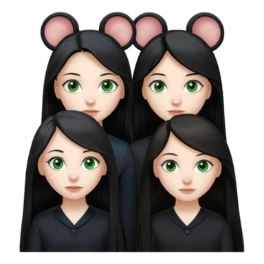 Two girls one with long black hair, blue eyes very pale skin wearing black clothes the other one with long mousey brown hair, green eyes and pale skin sticker