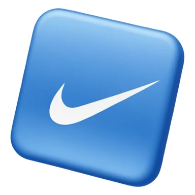 cuadrado azul que tenga dentro un logo de nike blanco sticker