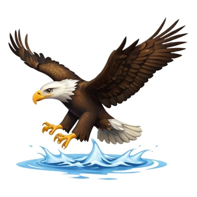 Eagle flying through water sticker