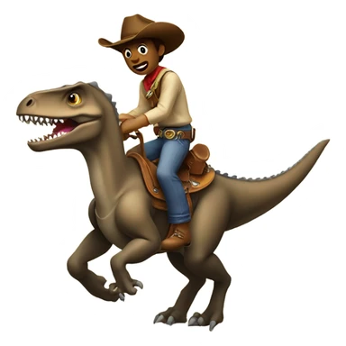 Cowboy riding dinosaura sticker