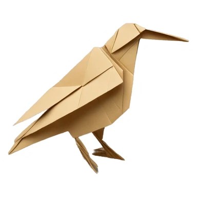 Sparkling patterned Beige Origami bird made of newspapers  sticker