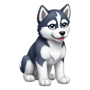 husky puppy full body sticker