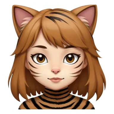 Catgirl with brown fur and black stripes sticker